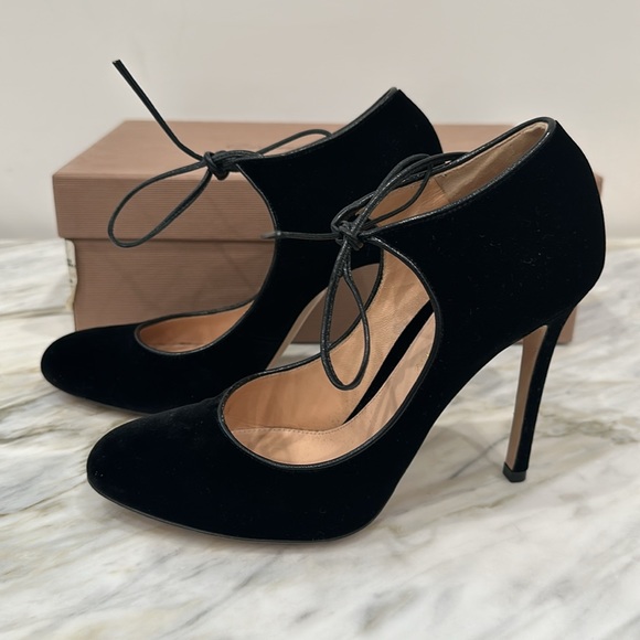GIANVITO ROSSI JOLENE VELLUTO BLACK 36 1/2 6.5 - Picture 4 of 8